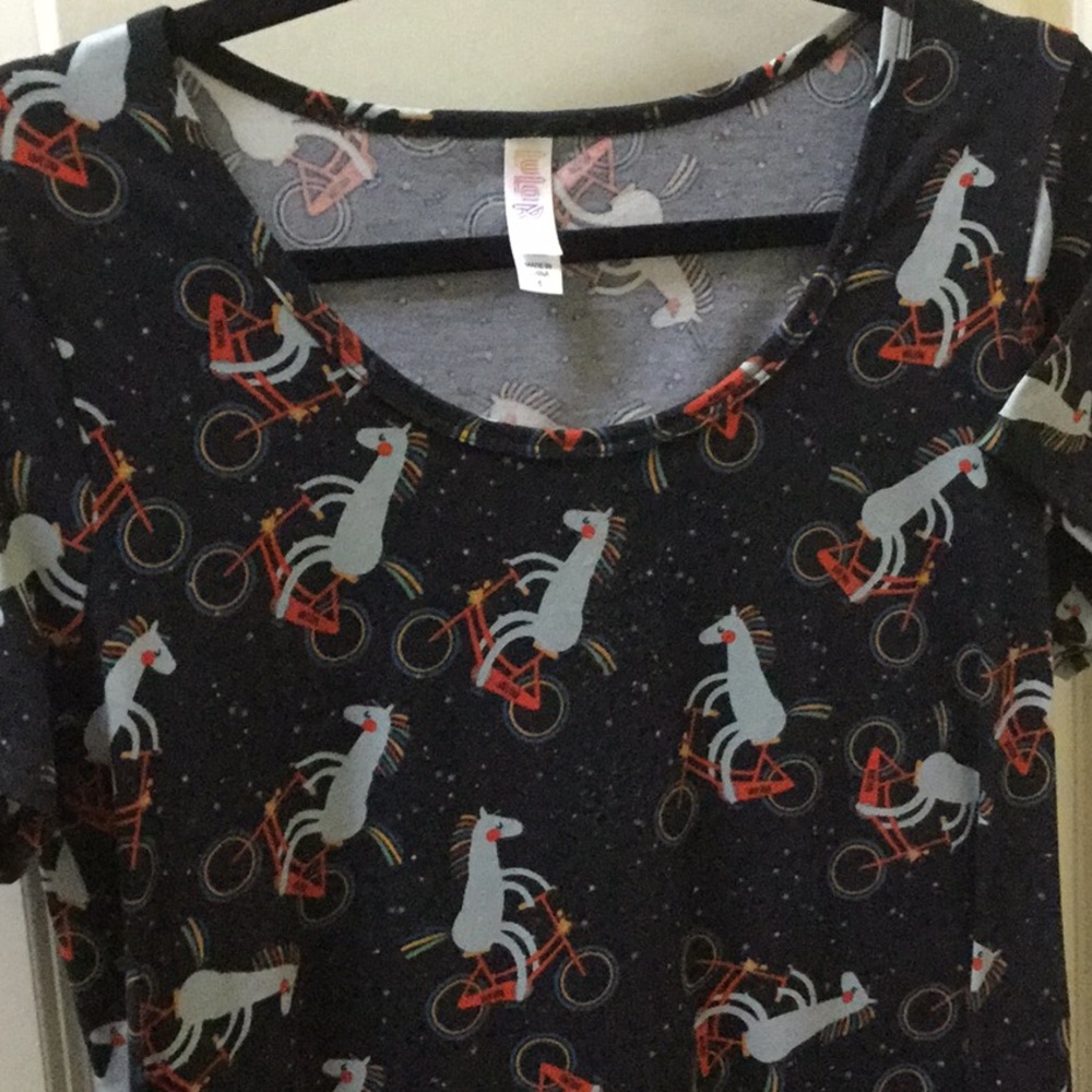Lularoe classic top unicorn bicycle small